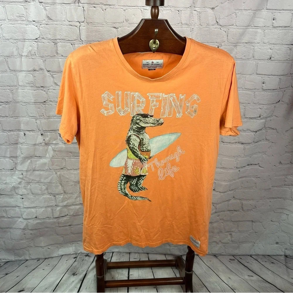 Shine original surfing through life short sleeve tee tshirt size XL